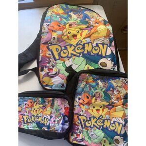 Pokemon Kids 3-Piece Backpack Set With Lunch Bag & Pencil Case